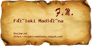 Füleki Madléna névjegykártya